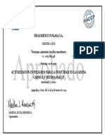 Certificado Haccp Actualizacion de Peligros de La Inocuidad PDF