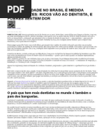 A Desigualdade No Brasil é Medida Pelos Dentes_texto Sobre Saúde Bucal e Desigualdades