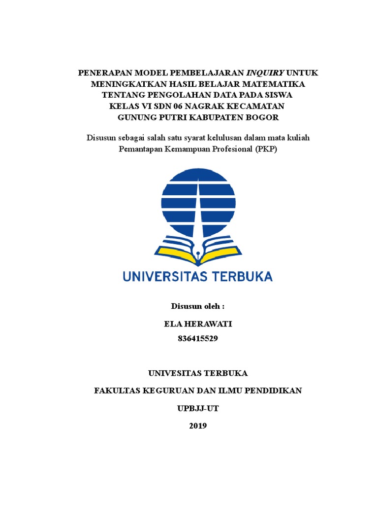 Cover Laporan PTK Matematika SD | PDF