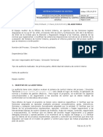 Informe de Auditoria: (Preliminar / Final/Ejecutivo)