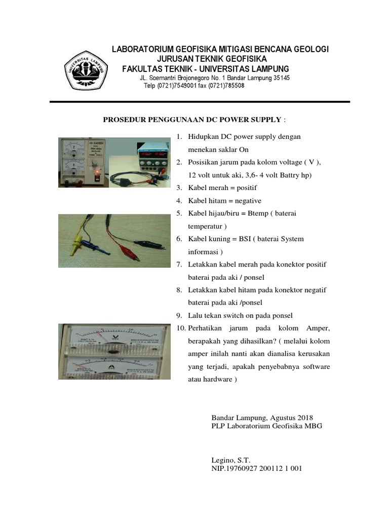 Prosedur Penggunaan DC Power Supply | PDF