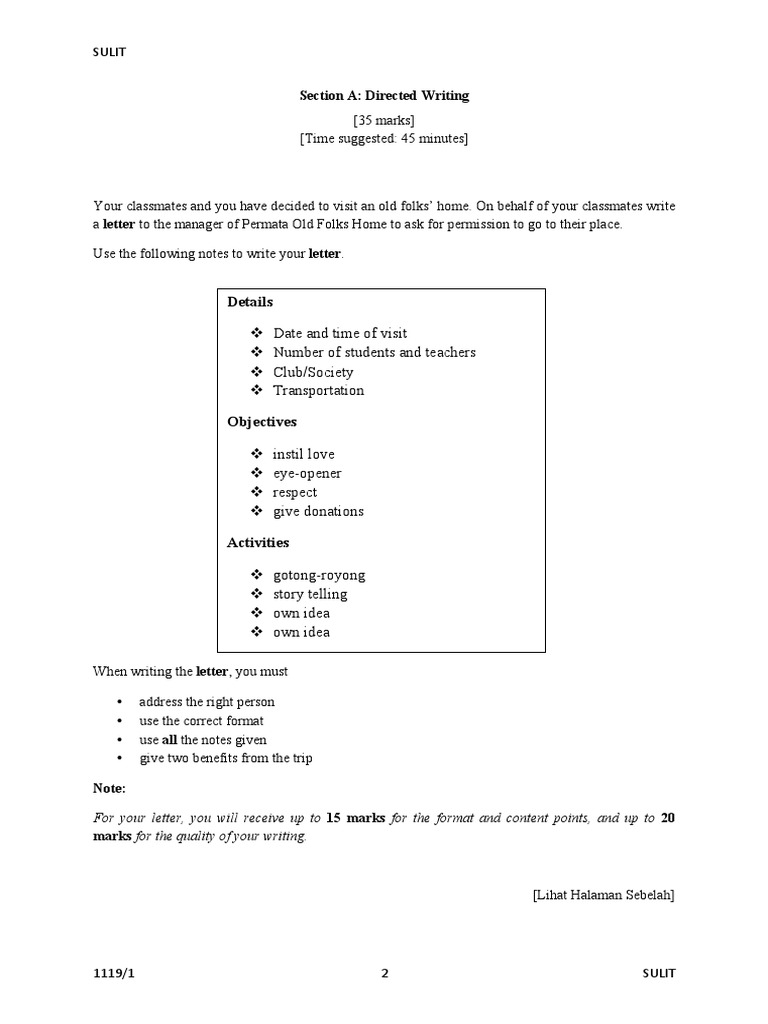 Spm Trial 2019 Selangor A P1 Pdf Communication
