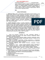 Conteúdos de Matemática e Português para Processo Seletivo