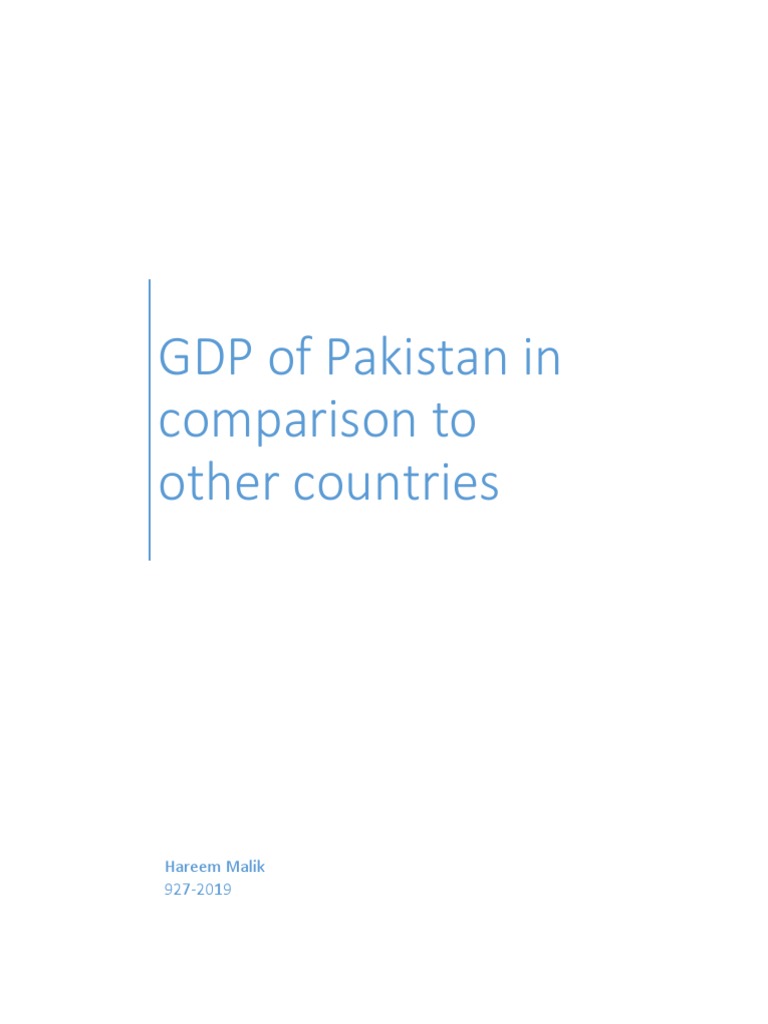 GDP of Pakistan in Comparison To Other Countries | PDF | Gross Domestic ...