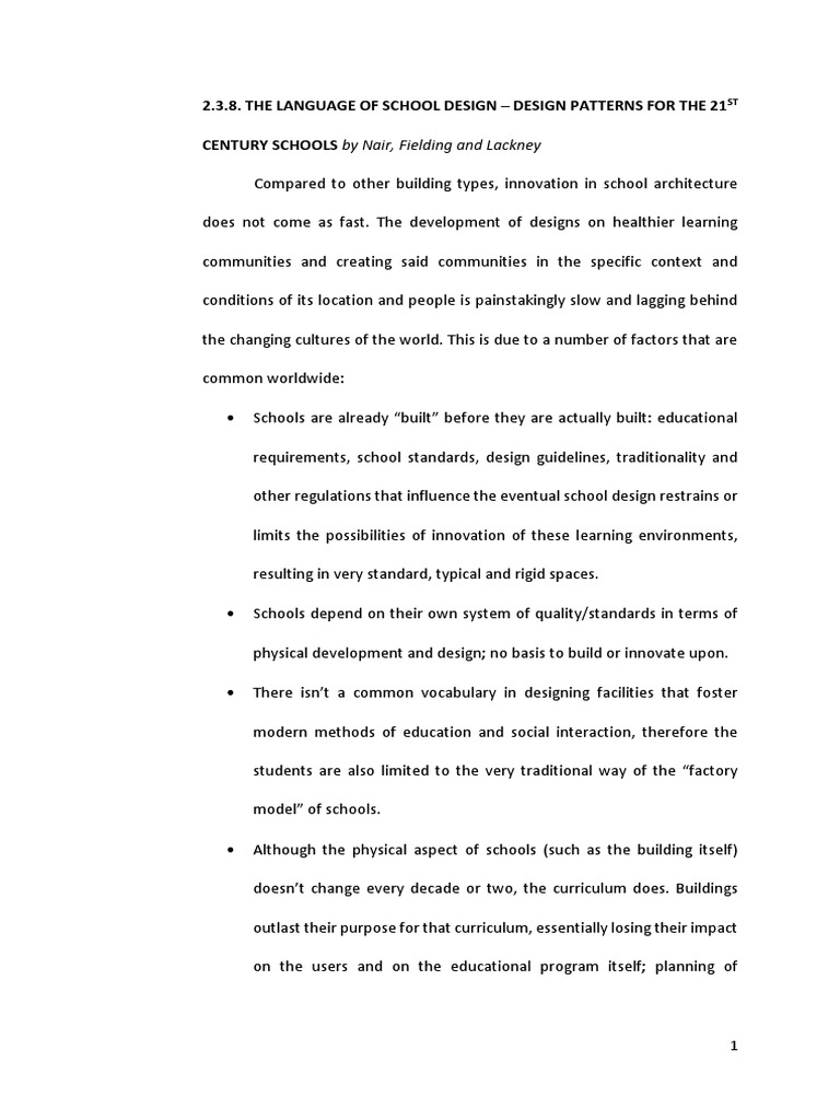 21st Century School Design Patterns | PDF | Educational Technology ...