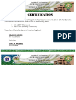 Certification: Department of Education Division of Davao Del Norte