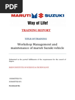 Workshop Management and Maintenance of Maruti Suzuki Vehicle