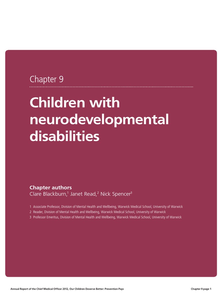 Children W Neurodevelopment Disabilities | PDF | Preterm Birth | Disability