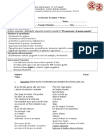 Prueba Prueba de Unidad 5 Lengua y Literatura