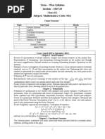 Term - Wise Syllabus Session - 2019-20 Class-IX Subject: Mathematics (Code: 041)