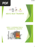 Me412-Heat Transfer: Week 1-2:introduction & Fundamental Concepts