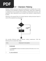 C# - Decision Making: SR - No. Statement & Description