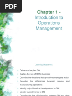 Chapter 1 - : Introduction To Operations Management