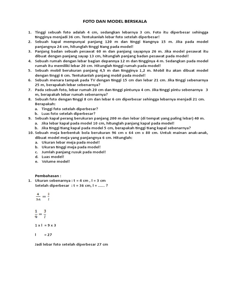 FOTO DAN MODEL BERSKALA Kode 4 Dan Pembahasannya | PDF
