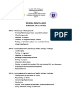 Brigada Eskwela Schedule of Activities