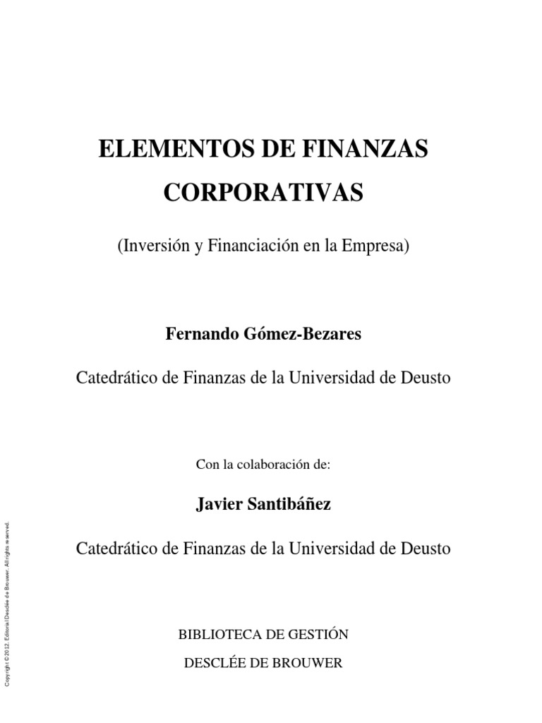 Elemnetos de Finanzas de Finanzas Corporativas | PDF | Teoría | Economias