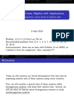 MATH 4A - Linear Algebra With Applications: Lecture 4: Parametric Vector Forms of Solution Sets