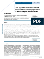 Hydrocephalus and Hypothalamic Involvement in Pediatric Patients With Craniopharyngioma or Cysts of Rathke's Pouch: Impact On Long-Term Prognosis