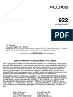 Fluke 922 Air Tester Manual