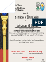 Certificate of Participation: - Alexander M. Ines, III