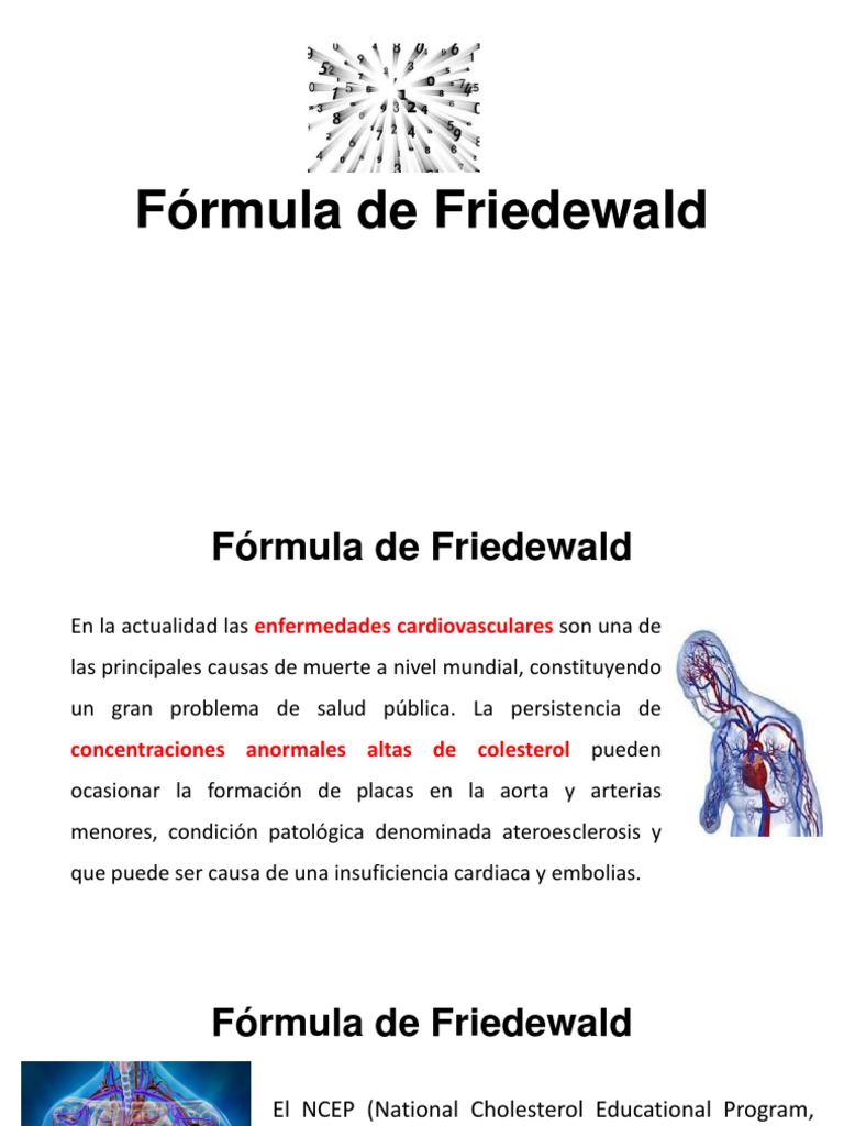 Fc3b3rmula de Friedewald | PDF | Colesterol | Hipercolesterolemia