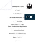 Práctica 3. Cristalización Por Par de Disolventes.