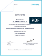 IDI Certificate for Dr. AGHIL SHAGITA Completing CME