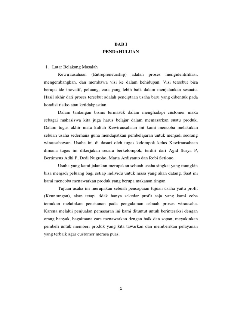 Laporan Kegiatan Kewirausahaan Docx