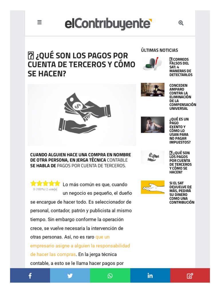 Que Son Los Pagos Por Cuenta de Terceros y Como Se Hacen El