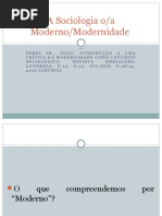 A Sociologia e Os Conceitos de Moderno e Modernidade