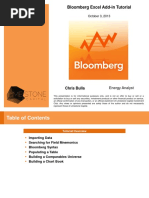 Bloomberg Excel Add-In Tutorial: October 3, 2013