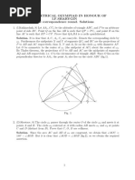 XV Geometrical Olympiad in Honour of I.F.Sharygin The Correspondence Round. Solutions