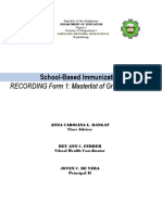 School-Based Immunization: RECORDING Form 1: Masterlist of Grade 7 Aristotle