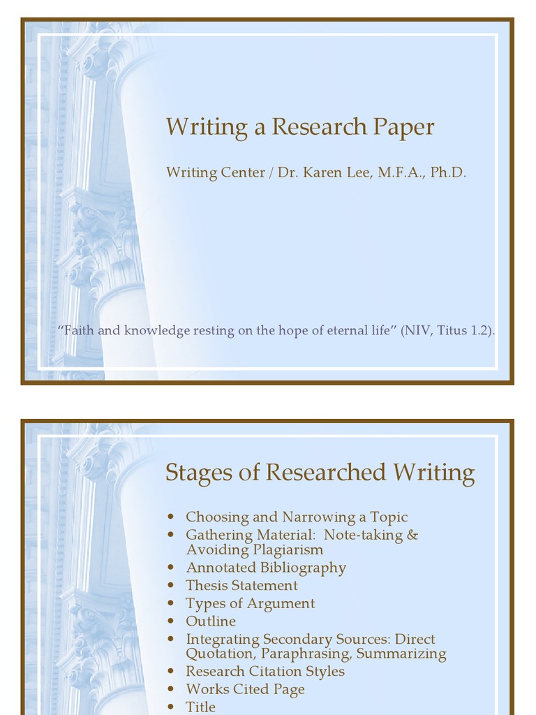 Guide to Writing a Research Paper | PDF | Citation