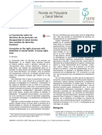 La Convención Sobre Los Derechos de Las Personas Con Discapacidad en Salud Mental. Una Cuestión de Derechos Humanos