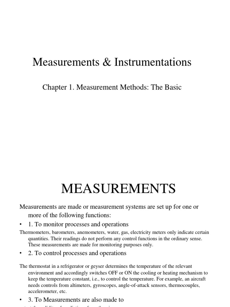 Measurement Methods and Instrumentation | PDF | Thermometer | Temperature