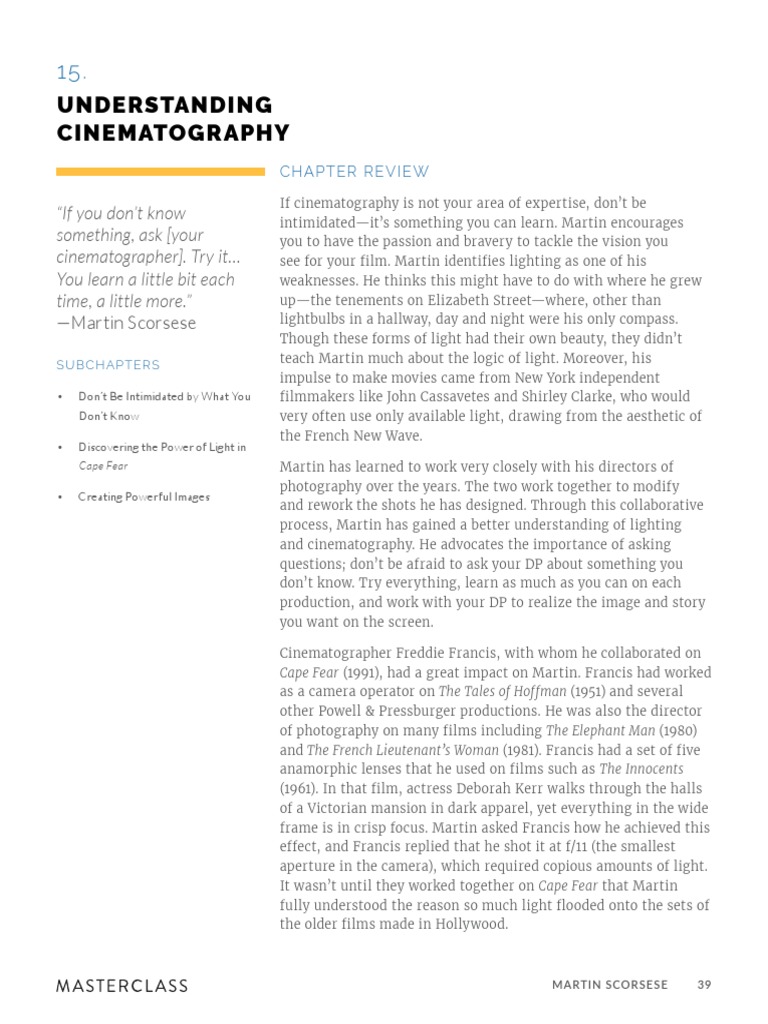 Understanding Cinematography | PDF | Cinematography | Camera