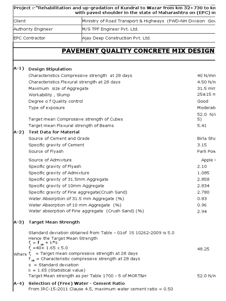PQC Mix Design Specifications | PDF | Road Surface | Construction Aggregate