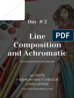 Line Composition and Achromatic: #Fashionsketchbookchallenge