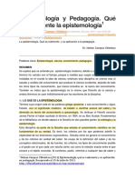 Epistemologia y Pedagogia. Que Es Realmente La Epistemologia