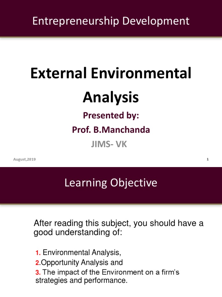 External Environmental Analysis Overview | PDF | Strategic Management ...