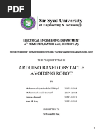 Arduino Based Obstacle Avoiding Robot: Electrical Engineering Department 6 Semester, Batch 2017, Section (A)