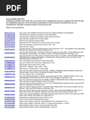 List of Lego-related UPCs