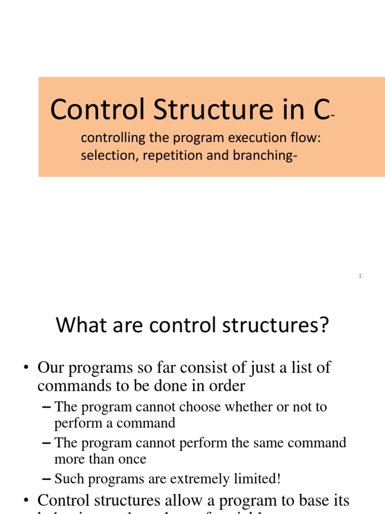 Chapter 5 Control Structure in C PDF | Download Free PDF | Control Flow ...
