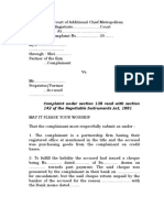 Cheque Bounce Complaint