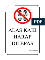 Rambu Peringatan Alas Kaki Harap Dilepas