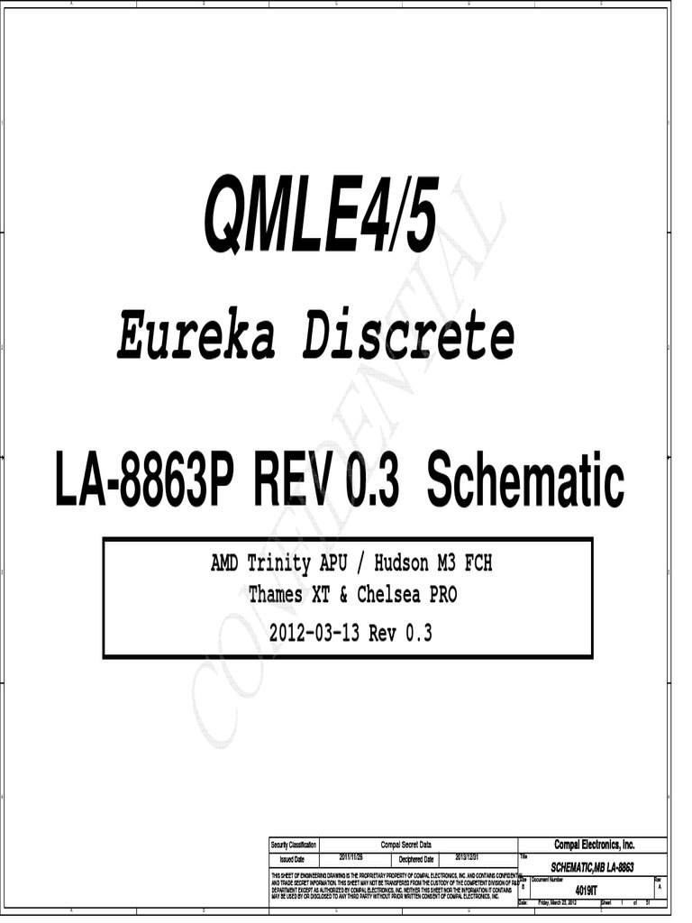 Compal La 63p R0 3 Schematics Classified Information Computer Hardware