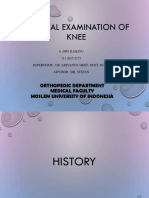 Physical Examination of Knee: Orthopedic Department Medical Faculty Moslem University of Indonesia