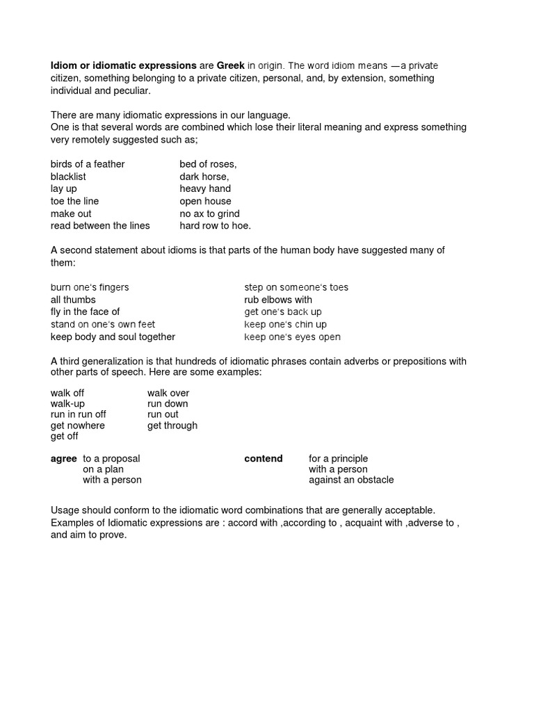 Understanding Idiomatic Expressions | PDF | Idiom | Linguistic Morphology