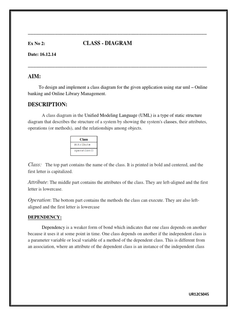 Class - Diagram | PDF | Class (Computer Programming) | Object Oriented ...
